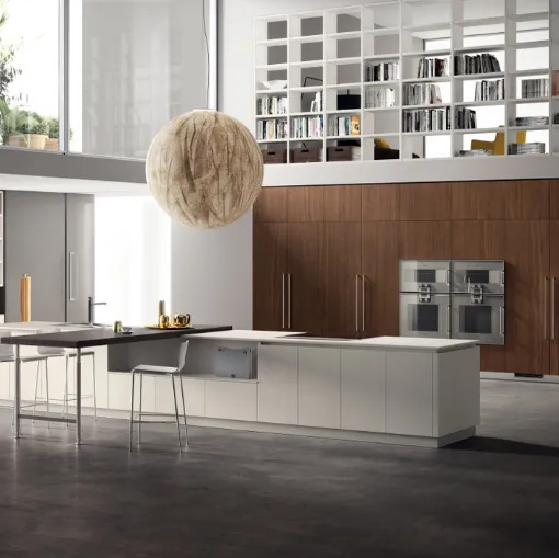 Cucina Moderna Liberamente 12 Bianco Malè e Noce Sunset di Scavolini