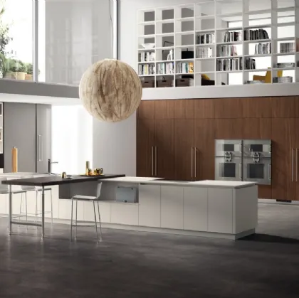 Cucina Moderna Liberamente 12 Bianco Malè e Noce Sunset di Scavolini