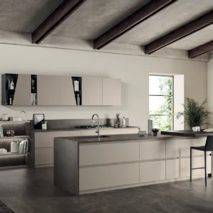 Cucina Moderne Liberamente 10 Visone ed Antracite di Scavolini
