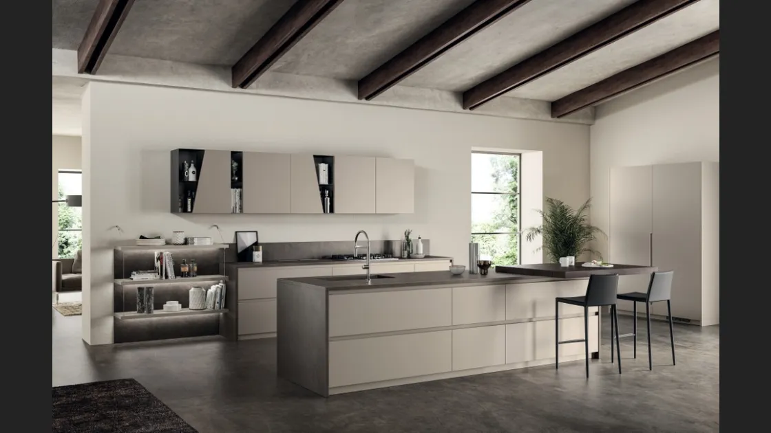 Cucina Moderne Liberamente 10 Visone ed Antracite di Scavolini