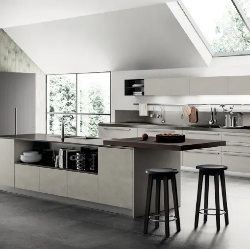 Cucina Moderna Mood 08 in Biomalta Argilla Lima di Scavolini