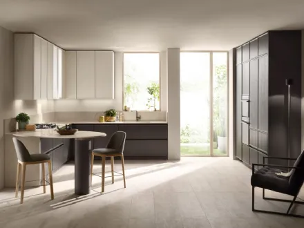 Cucina Moderna con penisola Poetica 07 in Frassino di Scavolini