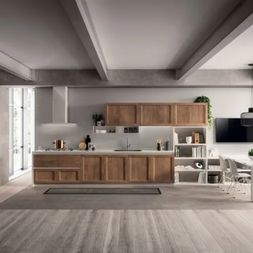 Cucina Moderna Evolution 01 in decorativo Rovere Land di Scavolini