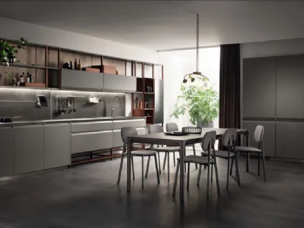 Cucina Moderna Formalia 02 laccato opaco Grigio Titanio di Scavolini