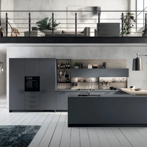 Cucina Moderna Mood 02 Grigio Bromo di Scavolini