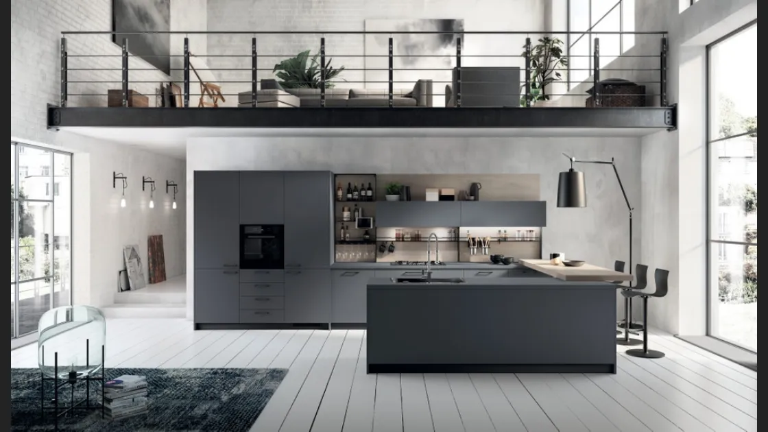 Cucina Moderna Mood 02 Grigio Bromo di Scavolini