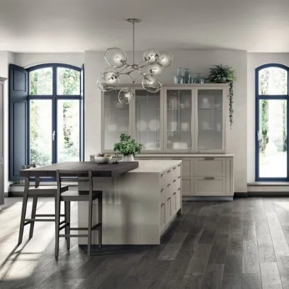 Cucina Moderna Carattere 03 in Frassino Cachemere e laccato Grigio Ferro di Scavolini