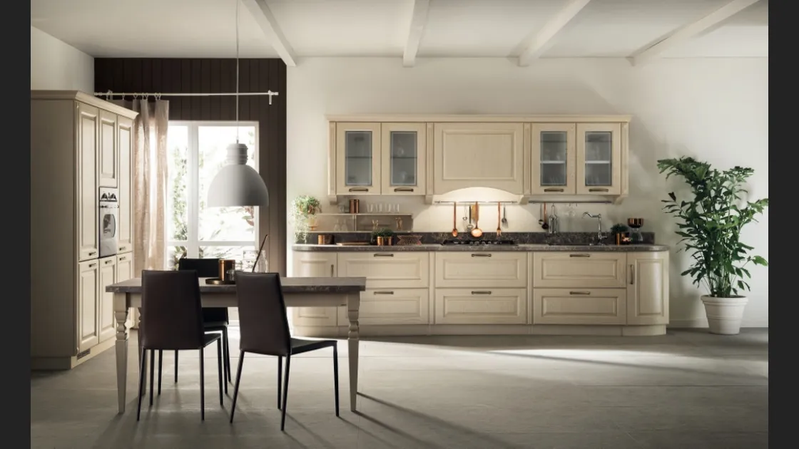 Cucina Shabby Chic Madeleine 04 Frassino Bianco Burro di Scavolini