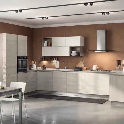 Cucina su misura Urban & Urban 03 in decorativo Larice Pasha di Scavolini
