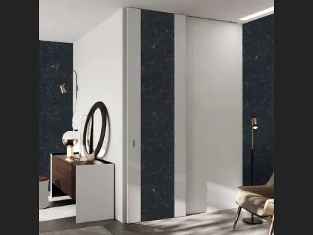 Porta per interni Fusion Madeira Nero Greco con inserto in ceramica di Bertolotto
