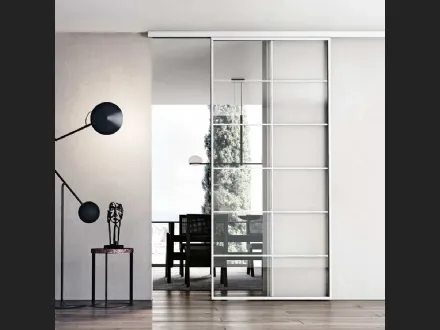 Porta per interni Glass Bianco Scorrevole Esterno Muro 01 di Bertolotto