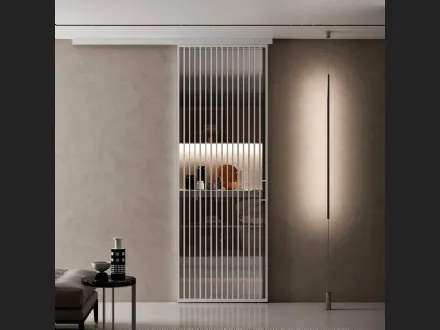 Porta per interni Glass Bianco Scorrevole Esterno Muro 02 di Bertolotto