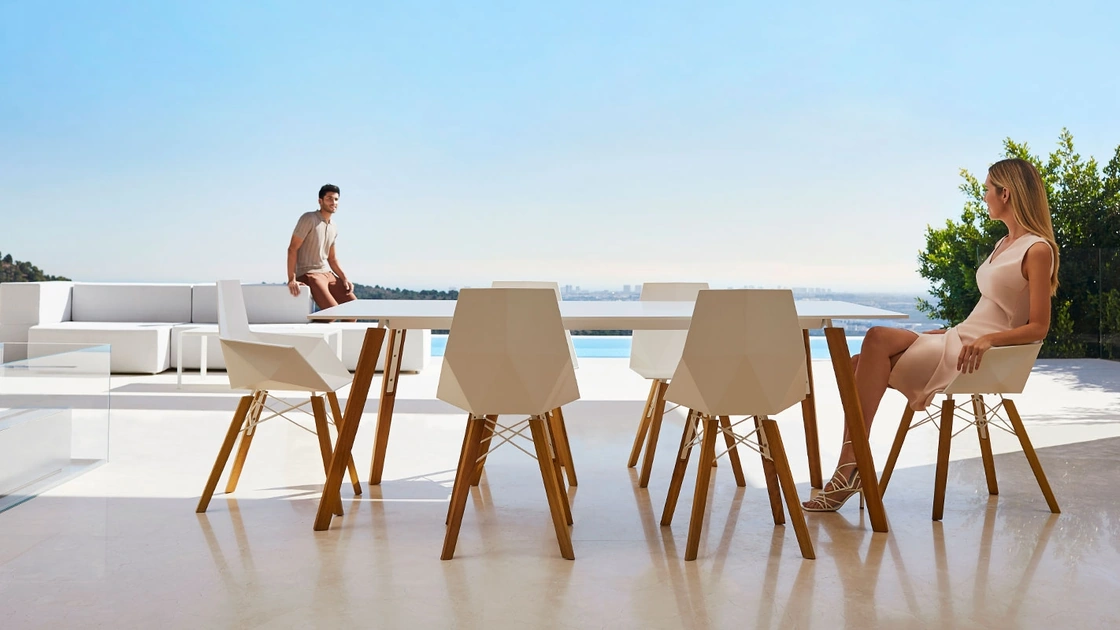 Sedia e Tavolo Faz Wood di Vondom