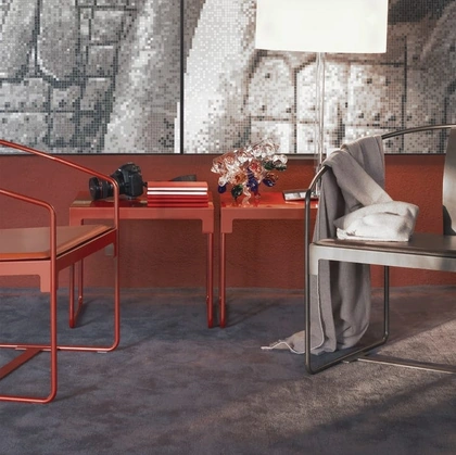 Tavolino e Sedie da esterno e interno in acciaio Mingx di Driade