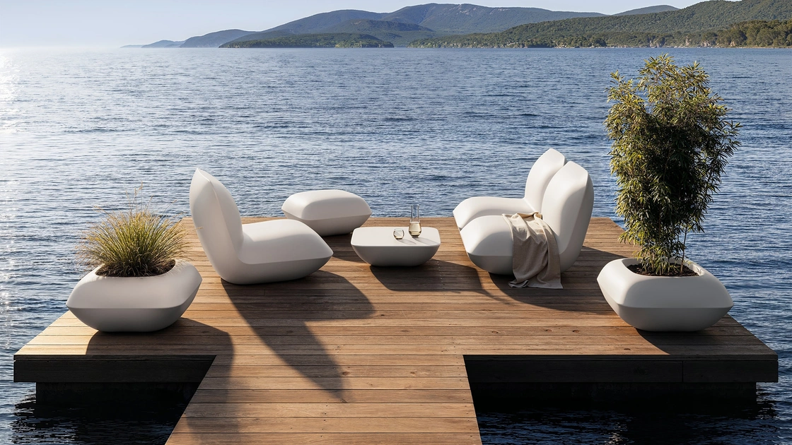 Poltroncina da giardino Pillow Lounge Chair di Vondom