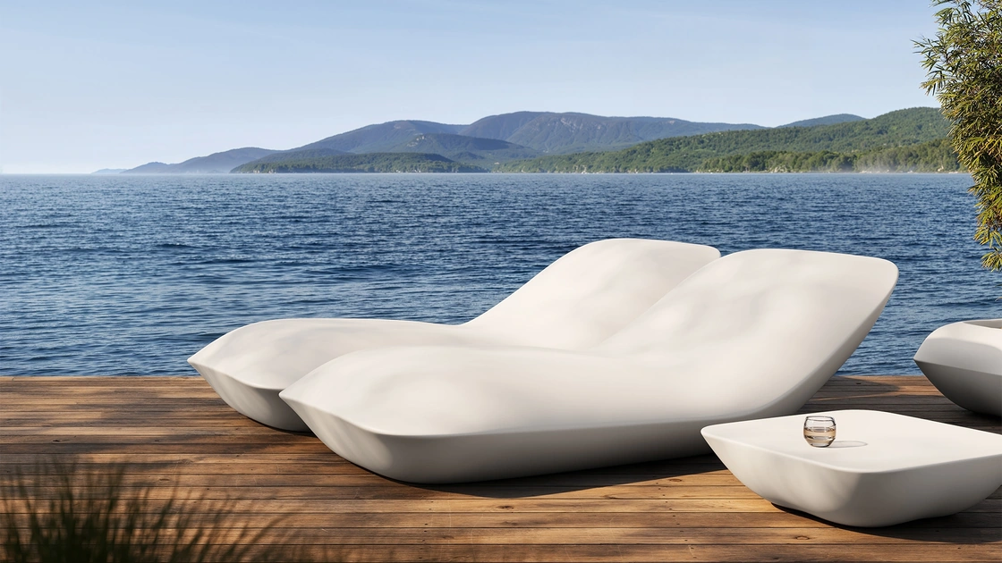 Lettino Pillow Sun Chaise di Vondom