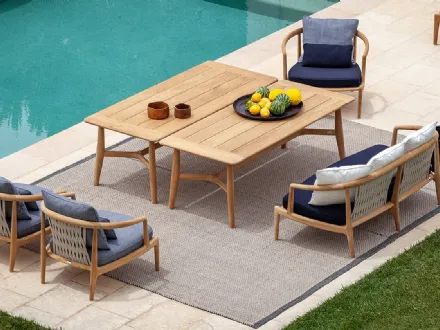 Tavolo in legno di Teak The Secret Garden di Poltrona Frau