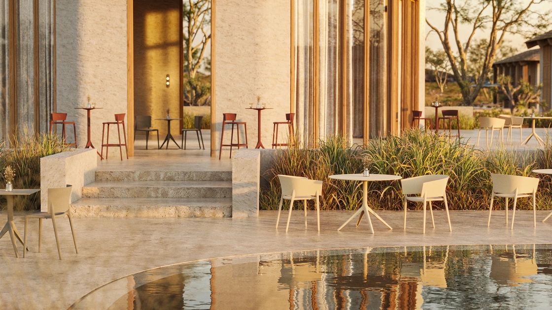 Sedia, sgabello e tavolini Africa di Vondom