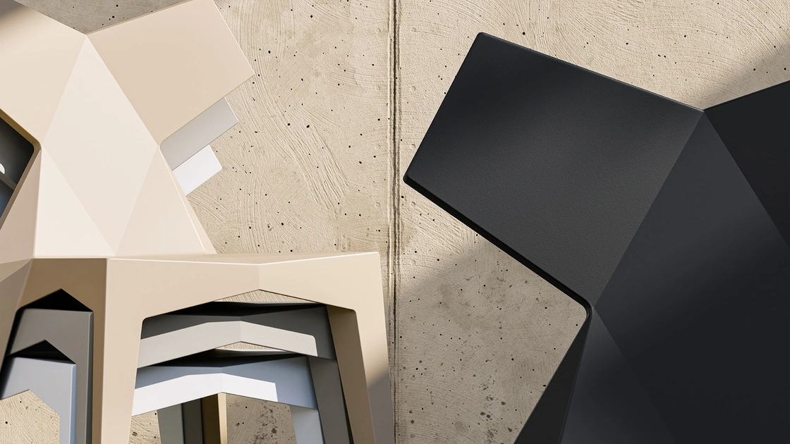 Sedia impilabile in polipropilene Kimono Chair di Vondom