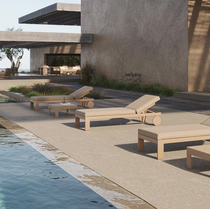 Lettino Posidonia Sun Lounger in alluminio laccato di Vondom