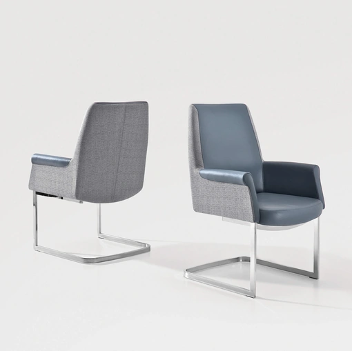 Seduta ospiti e attesa Andy in pelle e tessuto di Milani