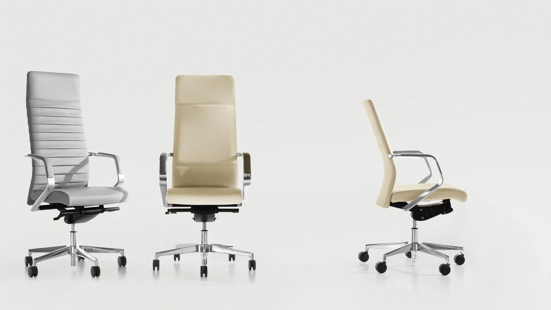 Poltrona direzionale in pelle Celine di Milani