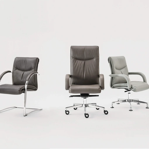 Poltrone da Ufficio in pelle Sally di Milani