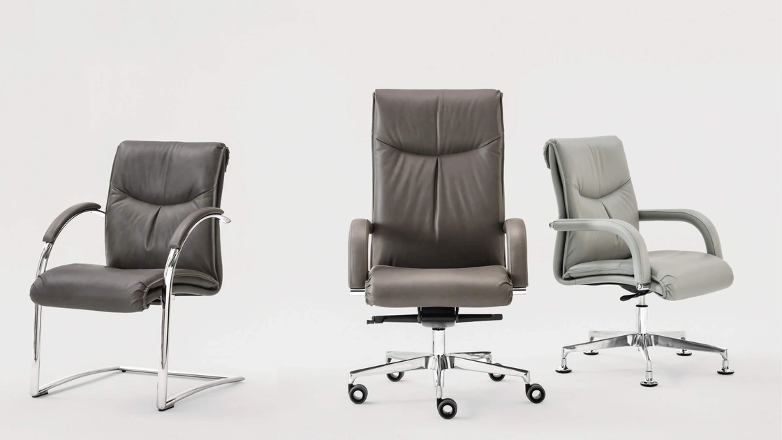 Poltrone da Ufficio in pelle Sally di Milani