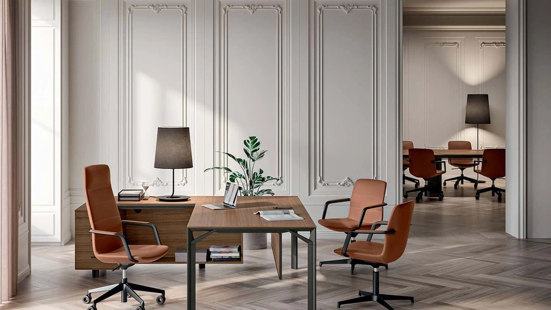 Poltrona Direzionale in tessuto imbottito con schienale alto Dièsis di Quadrifoglio