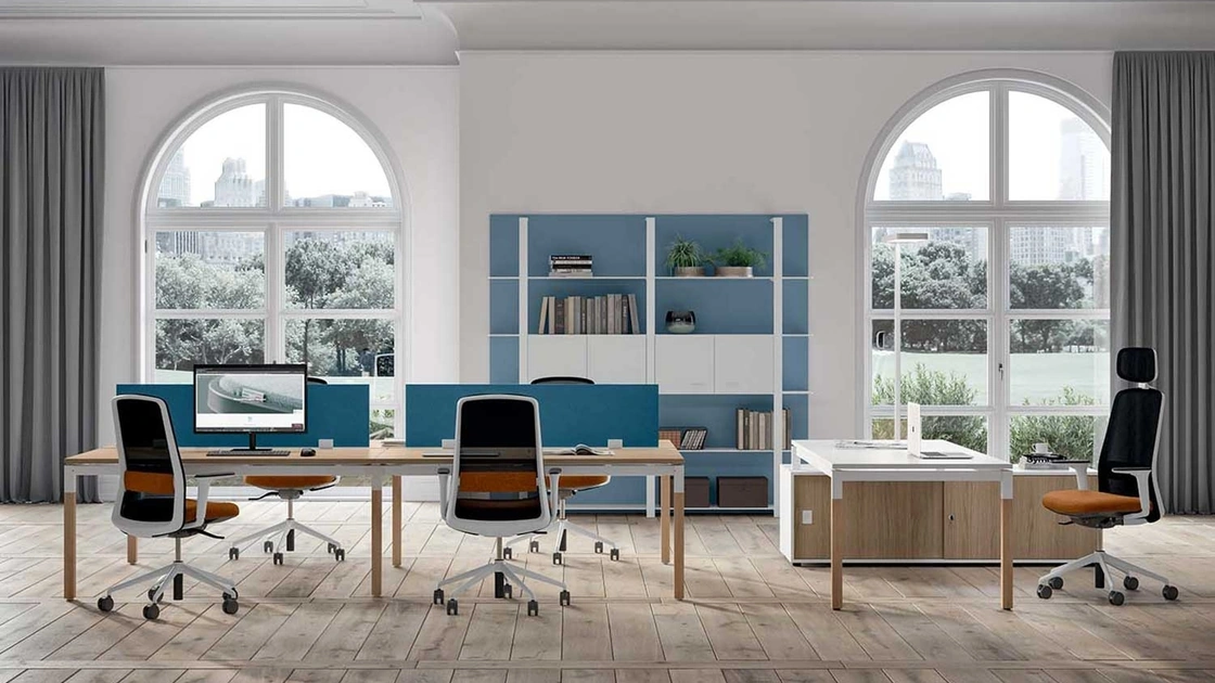 Sedia Operativa ergonomica Diade Rock con schienale alto in rete di nylon e seduta in tessuto di Quadrifoglio