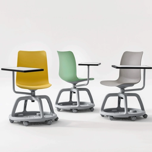 Seduta ospiti girevole con scrittoio orientabile Role di Milani