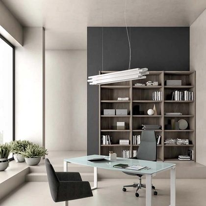 Scrivania Direzionale X-Time Work Glass di Quadrifoglio