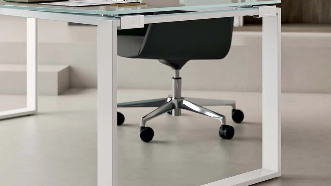 Scrivania Direzionale X-Time Work Glass di Quadrifoglio