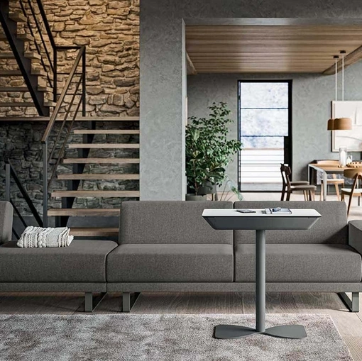 Scrivania Operativa funzionale per Smart working Flipper in melaminico Bianco e base in metallo di Quadrifoglio