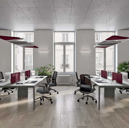 Scrivania Operativa X5 in melaminico Bianco con struttura in metallo di Quadrifoglio