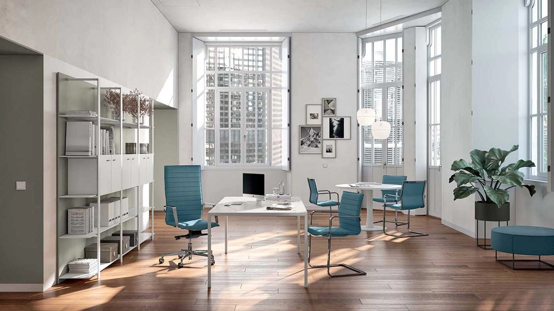 Poltrona Direzionale in tessuto imbottito con schienale alto Diva Soft di Quadrifoglio