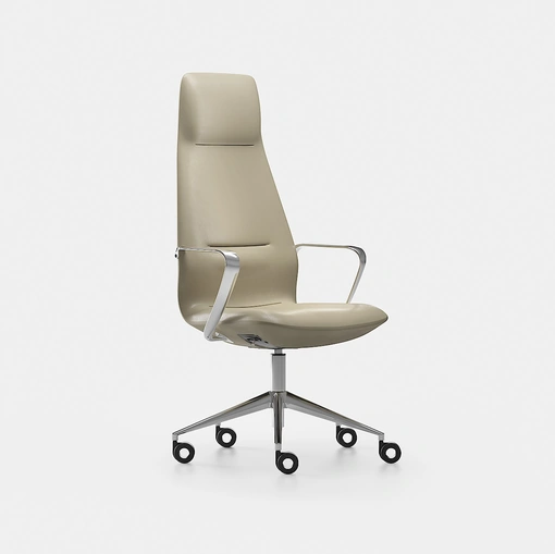 Poltrona direzionale in pelle Synua di Milani