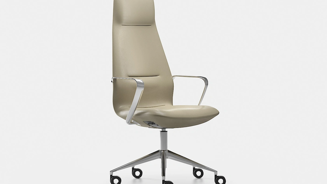 Poltrona direzionale in pelle Synua di Milani