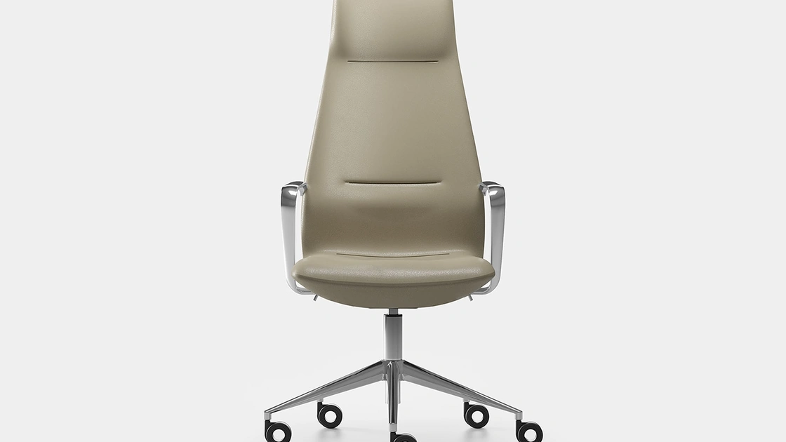 Poltrona direzionale in pelle Synua di Milani